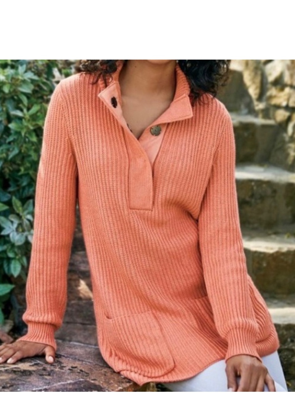 Soft Surroundings Highland Tunic Sweater Women’s Size XS Fisherman’s Knit Cozy